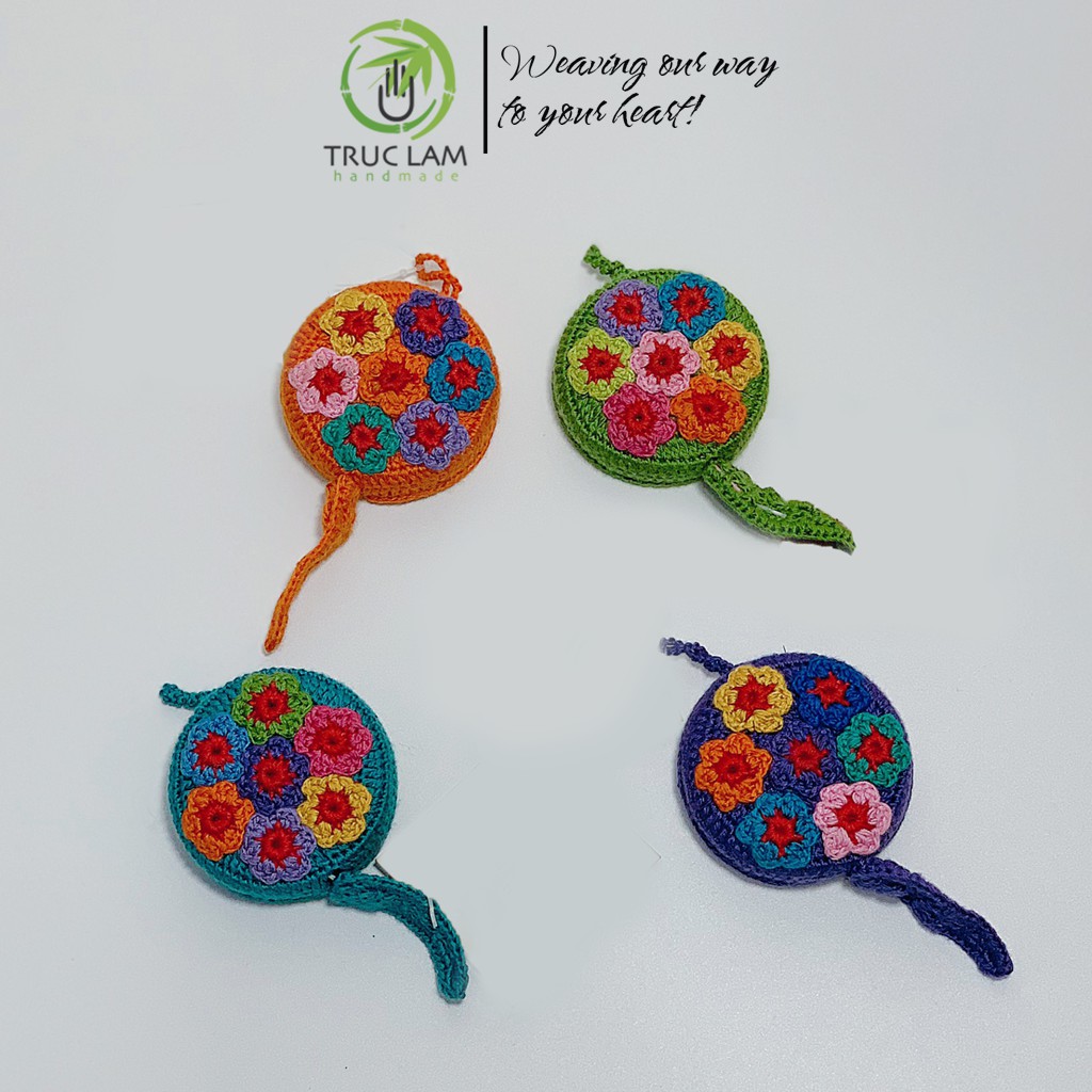 Thước Dây Cuộn Mini Rút Tự Động Đan Len Nhiều Màu Sắc  – Trúc Lâm Handmade