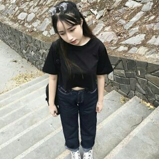 Áo Croptop CỔ TRÒN COTTON