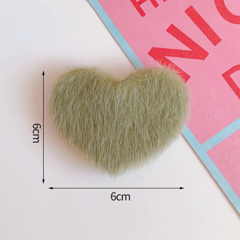 Kẹp Tóc Hình Trái Tim Bằng Lông Nhung Dễ Thương Xinh Xắn Dành Cho Nữ