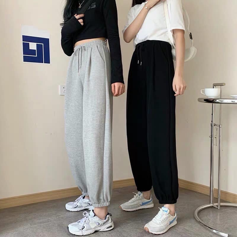 (GIÁ SỐC) Quần jogger trơn bó ống chun 2 màu nam nữ hot trend_Style68 Store