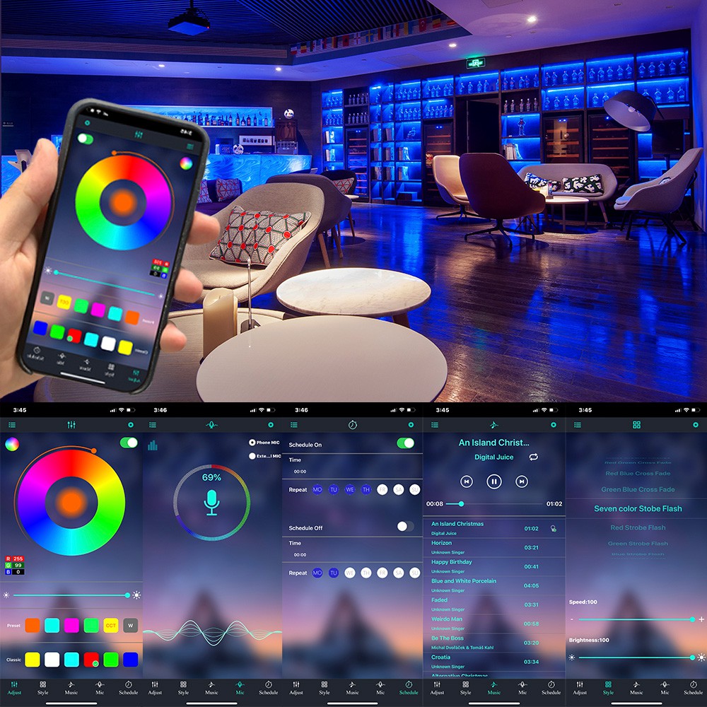 Dây Đèn Led Rgb 4 Bóng 5050 / 16m Điều Khiển Từ Xa Thông Minh Dùng Trang Trí | BigBuy360 - bigbuy360.vn