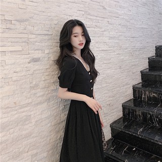 ĐẦM ULZZANG ĐEN DÁNG DÀI