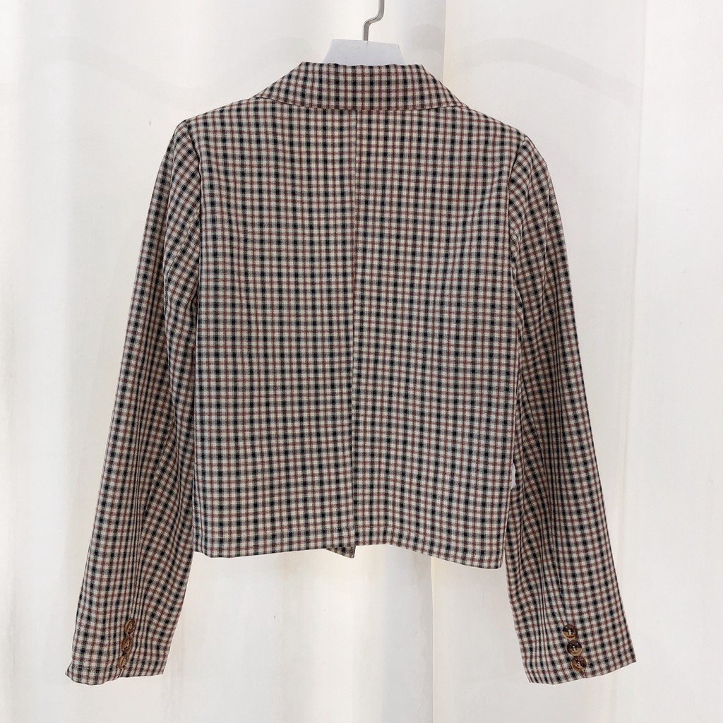 Áo khoác blazer crop caro TK - AKTK032 | BigBuy360 - bigbuy360.vn