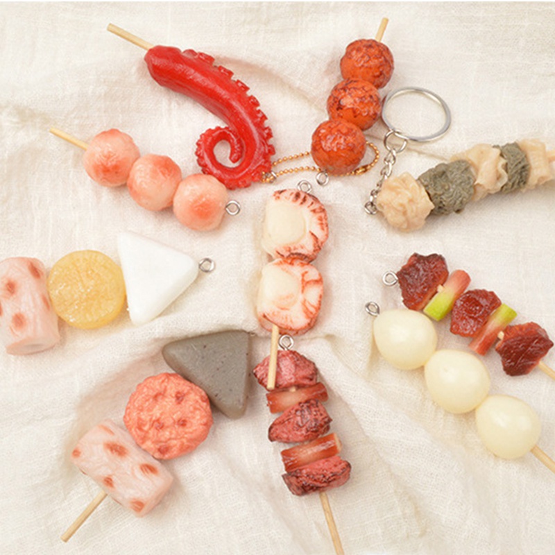 1 Móc Khóa Hình Mực BBQ Mini Bằng Nhựa Resin