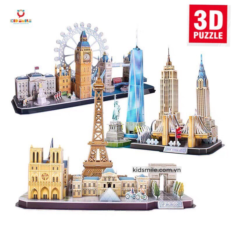 [HÌNH THẬT] Đồ Chơi Ghép Mô Hình 3D CUBIC FUN Sáng Tạo , Các Công Trình Kỳ Quan Nổi Tiếng Thế Giới