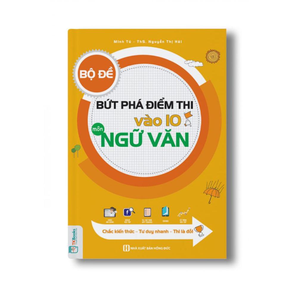 Sách - Combo Bộ Đề Bứt Phá Điểm Thi Vào 10 Môn Tiếng Anh + môn Ngữ Văn + môn Toán tặng kèm Booksmart