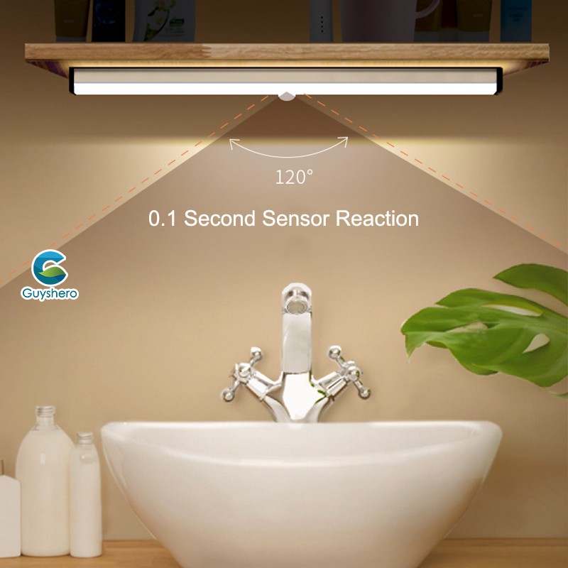 Đèn led cảm biến tự động thông minh không dây dùng pin sạc kích thước 10cm/21cm/30cm/50cm màu trắng/ ấm dạng hút từ tính | BigBuy360 - bigbuy360.vn