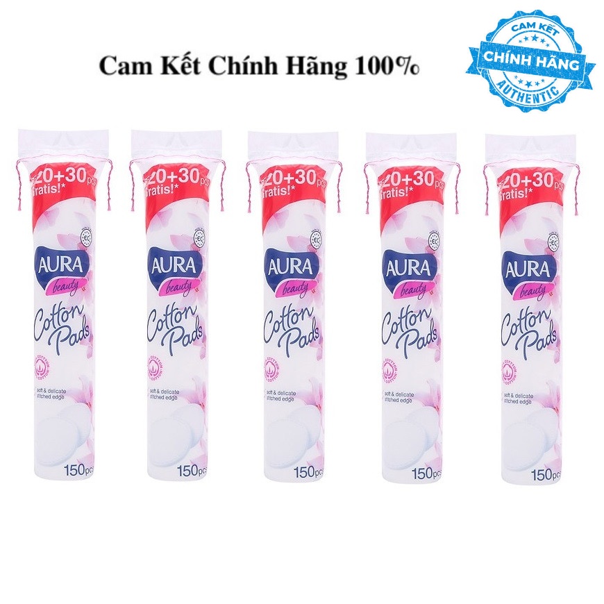 Bông Tẩy Trang Aura Beauty 150 Miếng