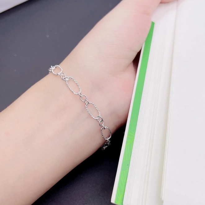 Lắc tay xích bạc thật DaLiA Jewelry lắc tay bạc xích lồng tình bạn thân