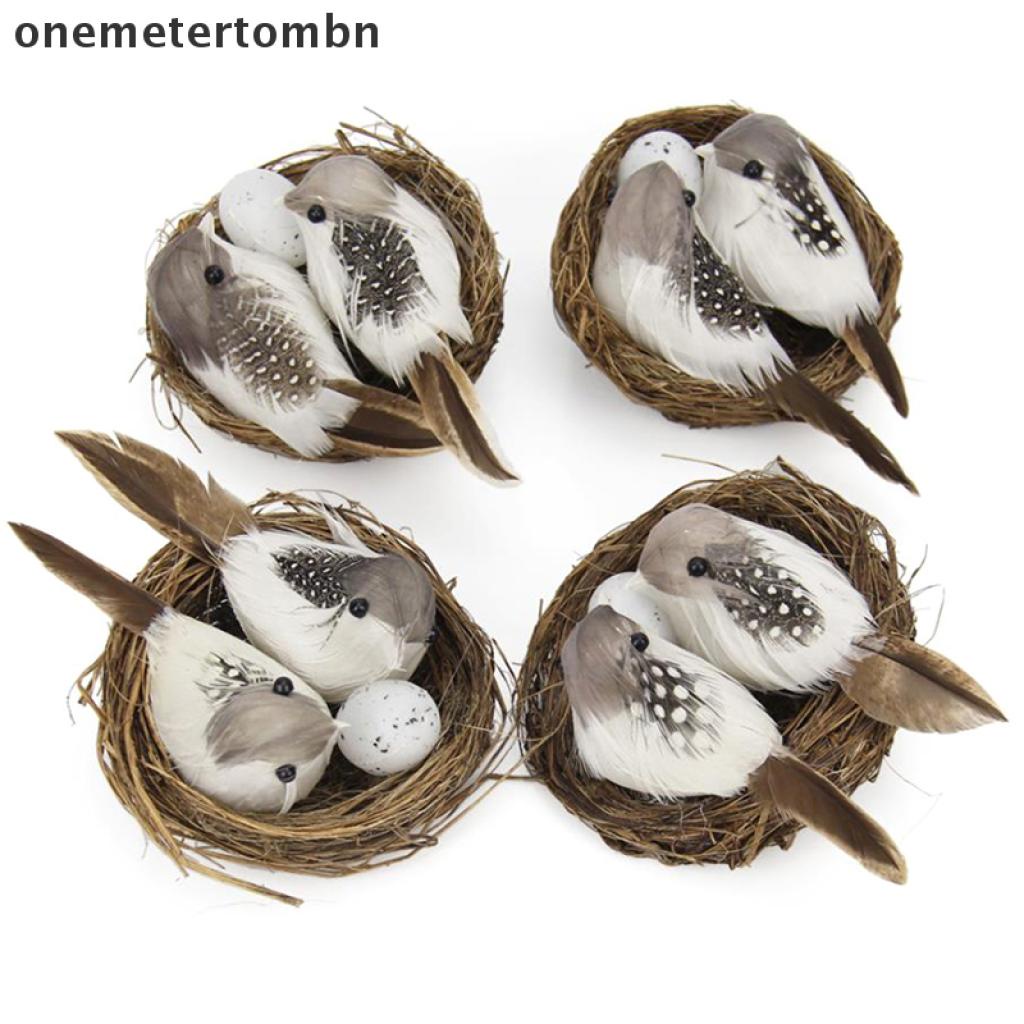 1 Bộ Tổ Chim Hình Tổ Chim Hình Tròn Tự Nhiên Dùng Trang Trí Sân Vườn