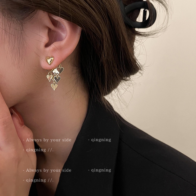 DREJEW Bông Tai Mạ Vàng 925 Hình Trái Tim Phong Cách Hàn Quốc Ngọt Ngào Thời Trang Mùa Hè Mới Cho Nữ