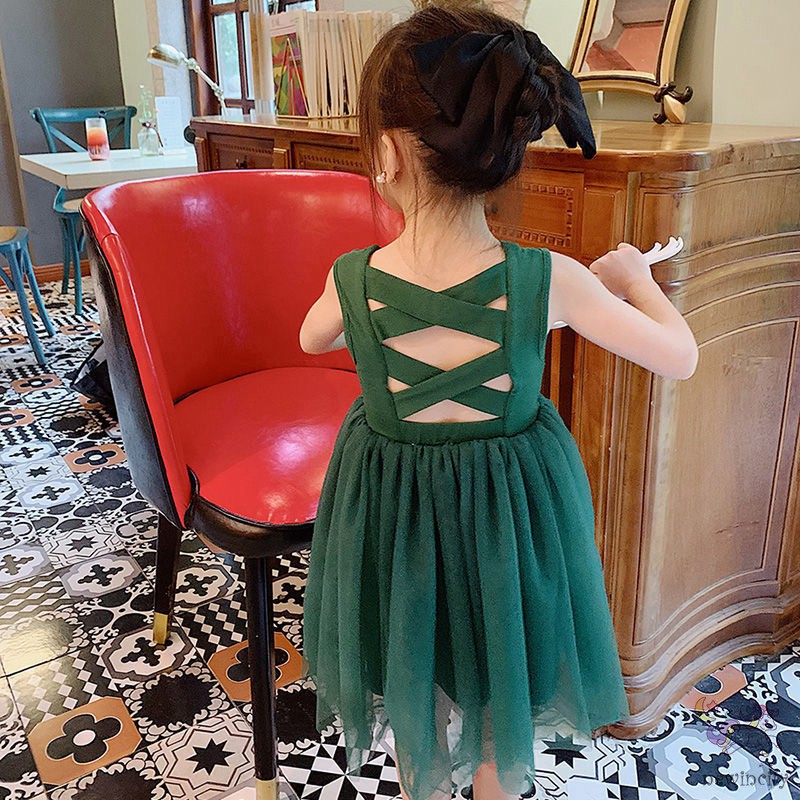 Đầm Bé Gái Phối Váy Lưới Đáng Yêu Thời Trang Phong Cách Hàn Quốc