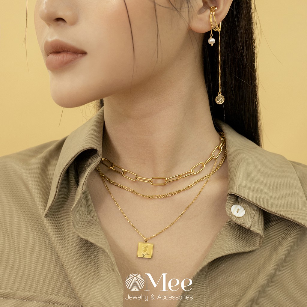 Vòng cổ hoa hồng MEE, Sister Two Layer Necklace - N2531