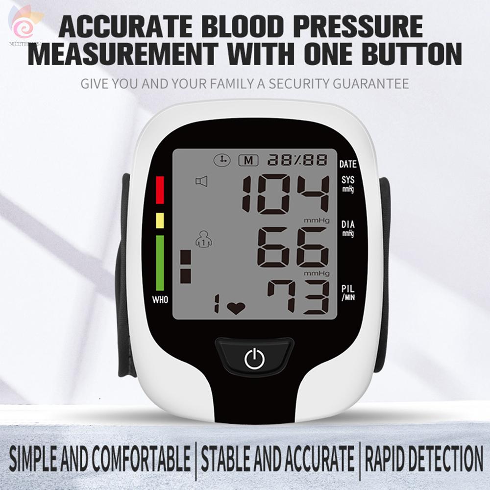 ET Wrist Blood Pressure Monitor Digital LCD Screen Electronic Sphygmomanometer Home Automatic Intelligent Wrist Cuff Sphygmomanometer Blood Pressure Meter