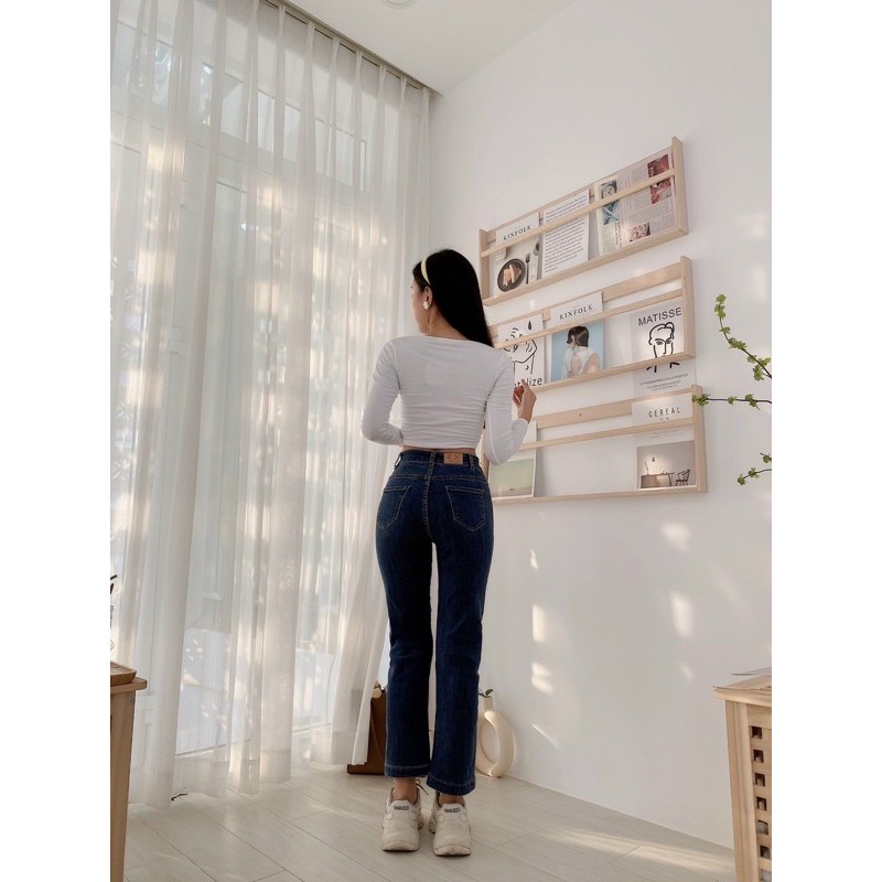 quần jeans ống đứng style ulzzang lưng ( cạp ) siêu cao, co giãn tốt | BigBuy360 - bigbuy360.vn