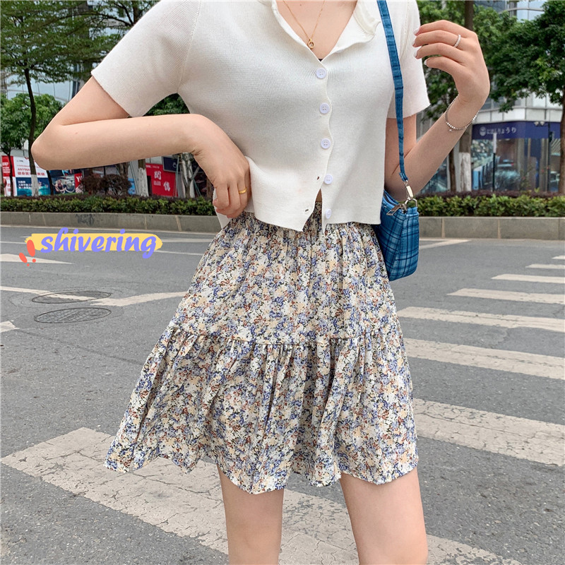 Chân Váy Chữ A In Họa Tiết Hoa Phong Cách Hàn Quốc Dành Cho Nữ | BigBuy360 - bigbuy360.vn