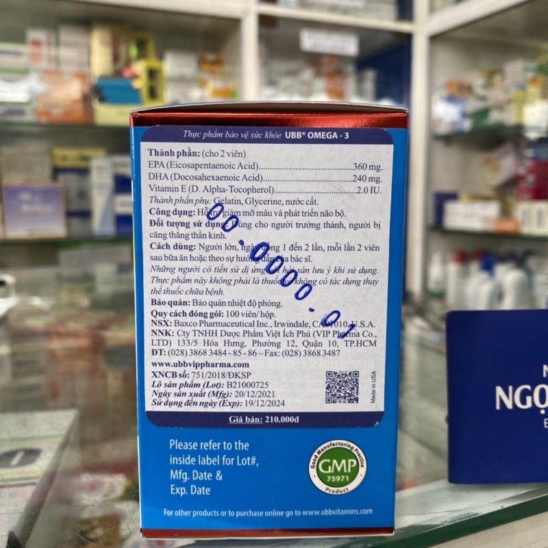 ✅ [Chính Hãng] Omega-3 Alaska Fish Oil. viên uống omega 3 , hộp 100 VIÊN , HÀNG CHÍNH HÃNG UBB OMEGA3