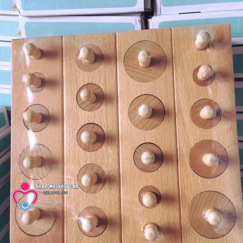 SẬP GIÁ] Set 4 bộ núm trụ Montessori bằng gỗ cho bé