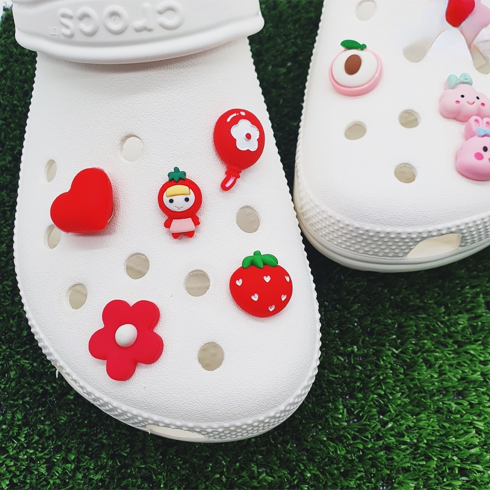 Cutie Trái Cây (Dưa Hấu / Cà Rốt / Dâu Tây / Đào / Dứa) Phụ Kiện Trang Trí Giày Crocs Diy Charms