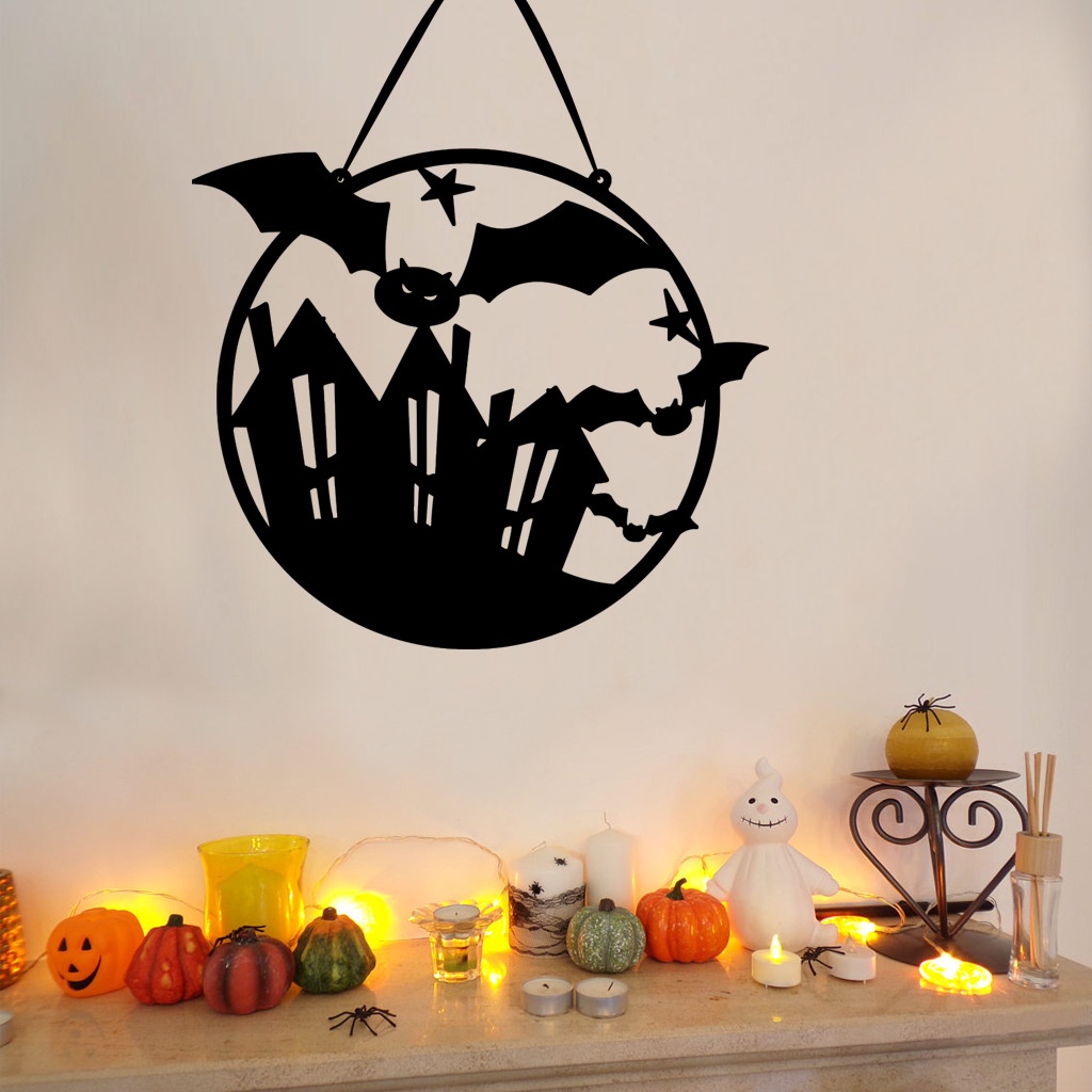 Vòng treo hình phù thuỷ/ dơi trang trí trong và ngoài trời cho dịp lễ Halloween