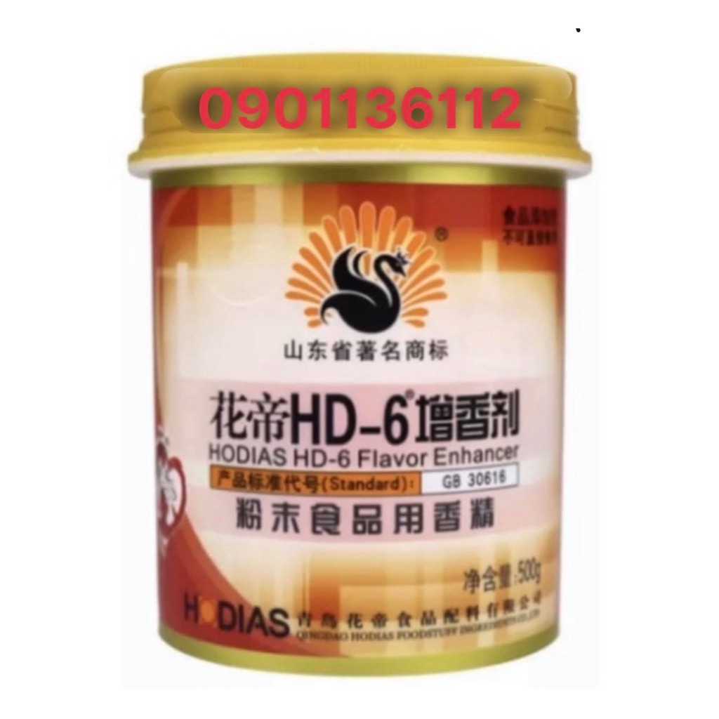 bột hương thịt HD6 lon đỏ 500g - bột hương thịt con công