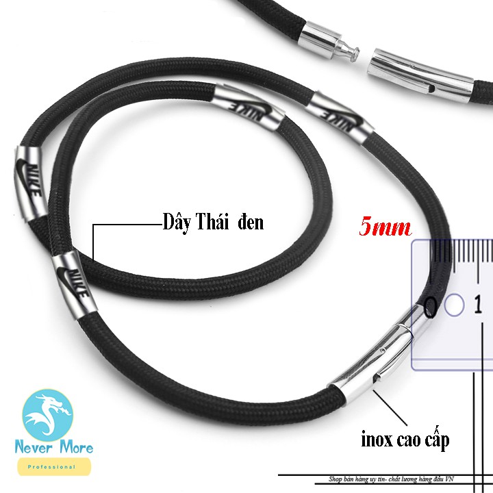 Dây chuyền dù thái cao cấp bọc khoen inox khắc kí hiệu đẳng cấp phong độ, lịch lãm