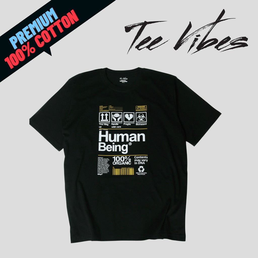 Áo thun tay lỡ TEEVIBES dáng Unisex phong cách in hình Human Being TV004