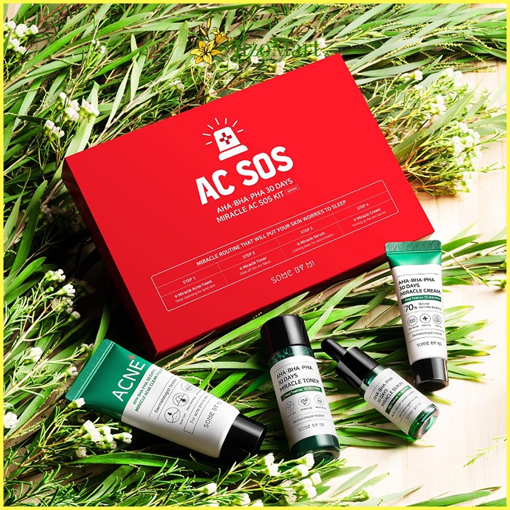 Set Mini 4 Món Giảm Mụn Dưỡng Da Some By Mi AHA - BHA - PHA 30 Days Miracle AC SOS Kit | BigBuy360 - bigbuy360.vn
