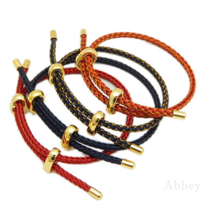 [Abbey] 2mm2.5mm3mm Có Thể điều Chỉnh Dây Dây Vòng đeo Tay Thể Có đeo Vòng Tay Hạt Vàng Cứng Nam Và Nữ Dây đeo Tay Màu đỏ