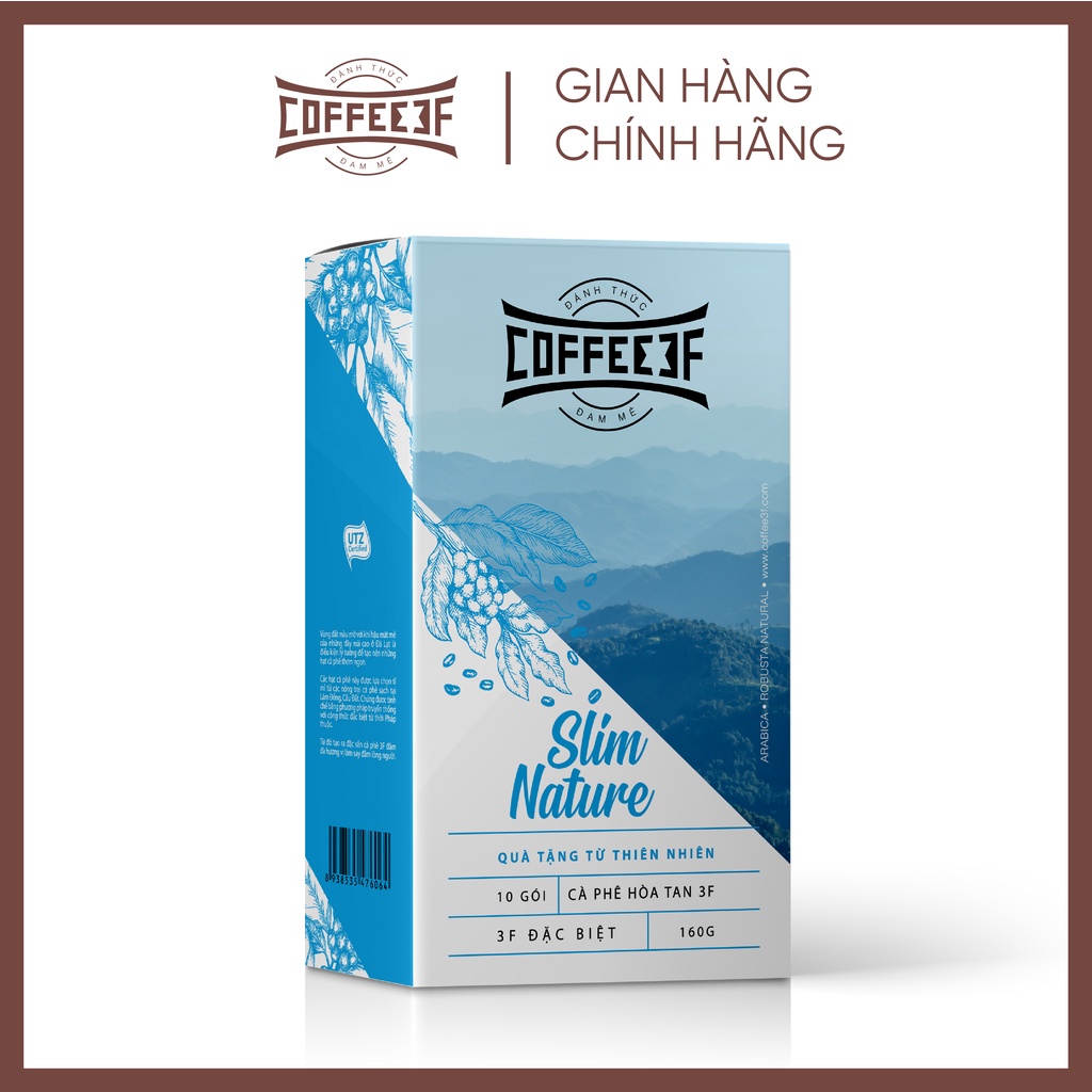 Cafe latte hỗ trợ giảm cân cafe xanh và đường ăn kiêng Slim Nature - Coffee 3F (Hộp 10 gói x 16g) | BigBuy360 - bigbuy360.vn
