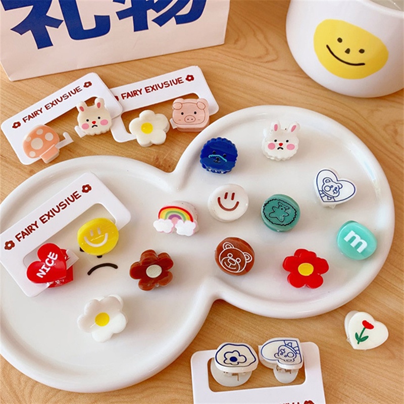 Bộ 2 Kẹp Tóc Mini Hình Gấu Màu Kẹo Dễ Thương Cho Nữ F983