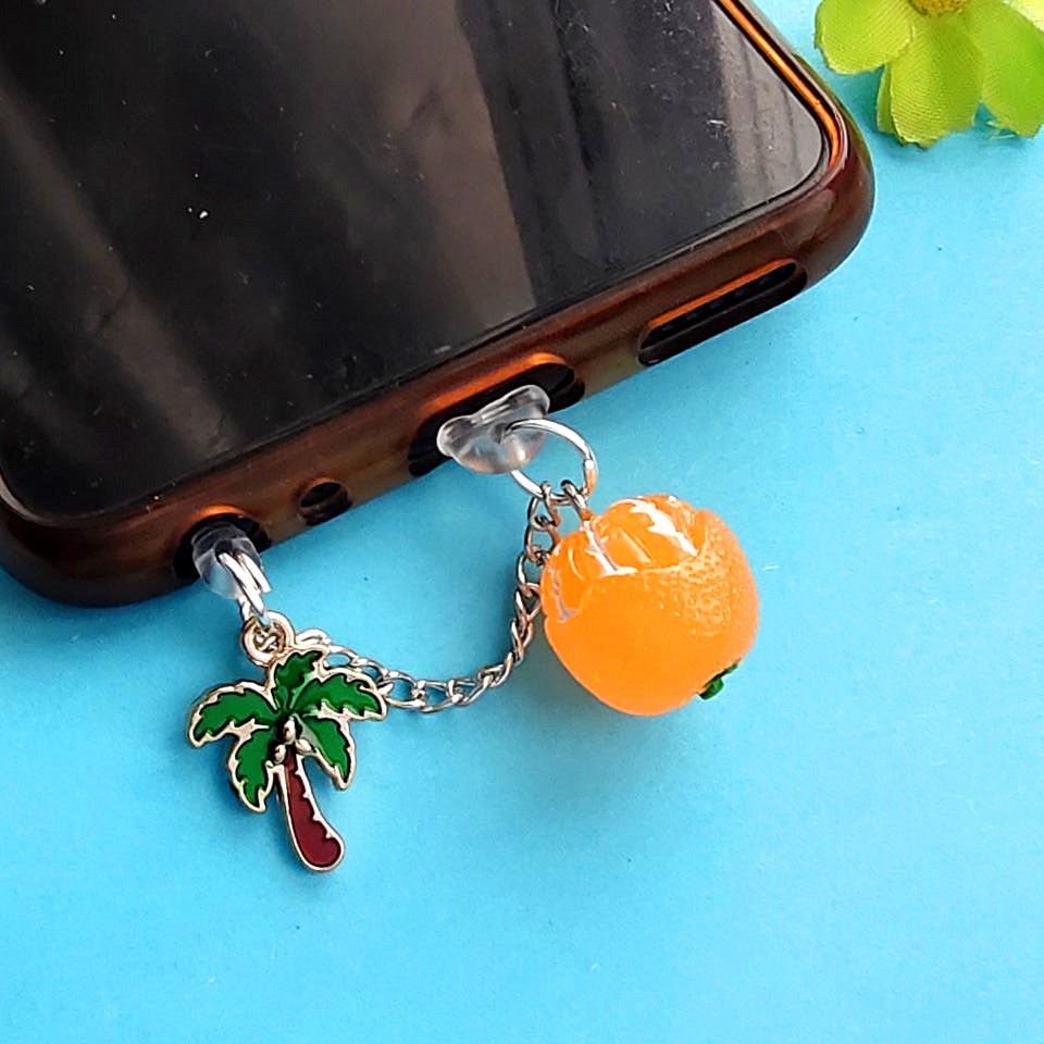 Mặt Dây Chuyền Cắm Sạc Chống Bụi Hình Trái Cây Mini Thông Dụng Cho Học Sinh