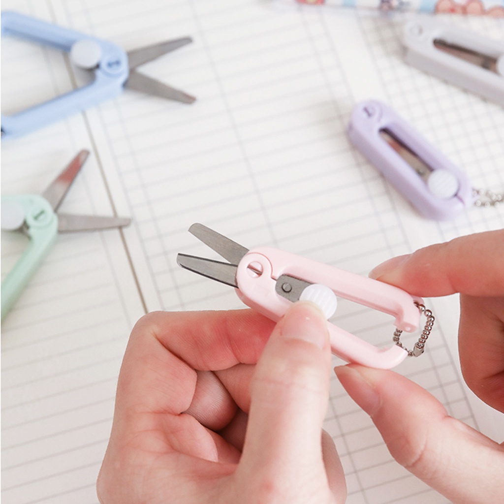 Kéo nhỏ dễ thương Kéo cầm tay Macaron Màu Cắt Kéo Cắt sổ lưu niệm Đồ dùng văn phòng cho sinh viên