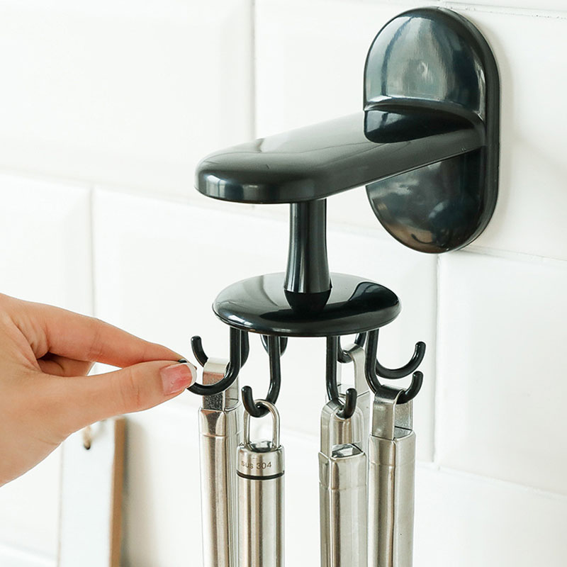 Giá HOUSEEKER Treo Dụng Cụ Nhà Bếp Xoay 8 Móc Xoay 360 Độ Tiện Lợi