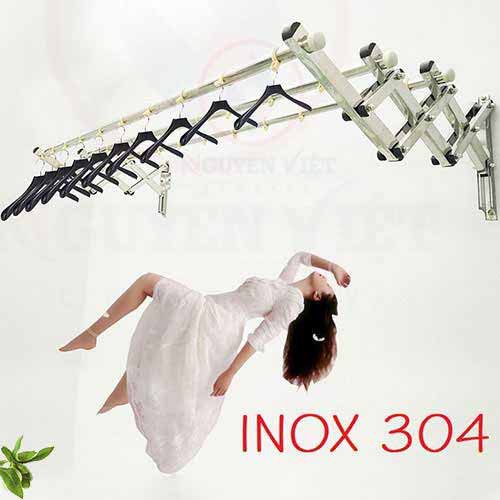 {INOX 304} SÀO PHƠI ĐỒ THÔNG MINH GẮN TƯỜNG phi 32, dày 7 zem, dài 1.4m