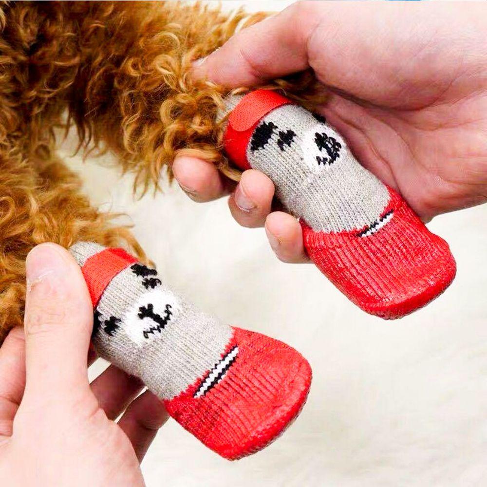 Set 4 Đôi Vớ Chống Trượt Họa Tiết Dễ Thương Cho Thú Cưng