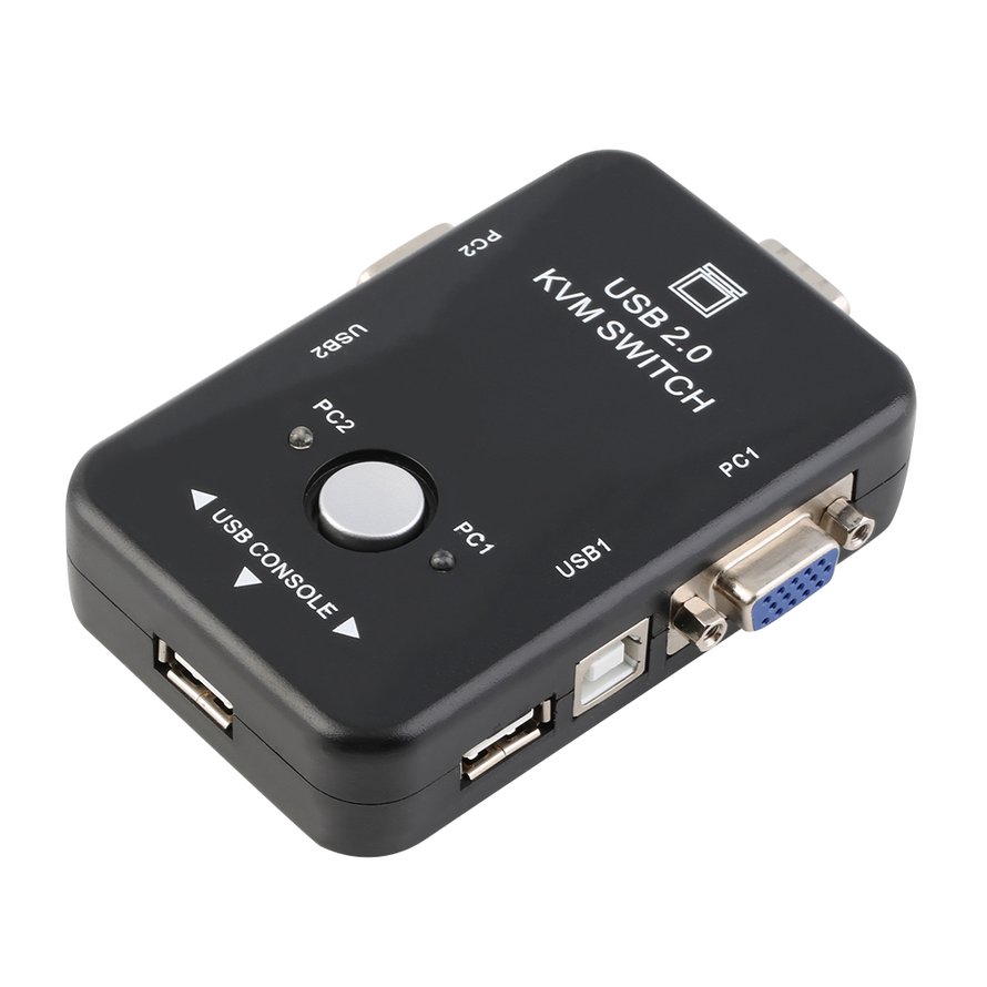 Hộp chuyển đổi 2 cổng USB 2.0 VGA / SVGA KVM cho màn hình Sharp