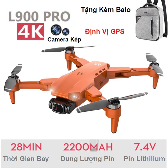 Flycam Mini Drone Camera 4k⚡️𝐅𝐑𝐄𝐄 𝐒𝐇𝐈𝐏⚡️ Máy bay Flycam L900 Pro, Gimbal 2 Trục Camera 4K,Động Cơ Không Chổi Than