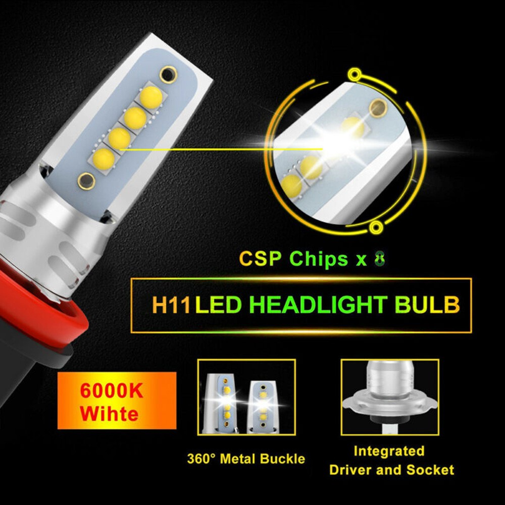 Bóng ĐèN LED ChốNg NướC MàU TrắNg 20800LM 6000K H11 H8 H9