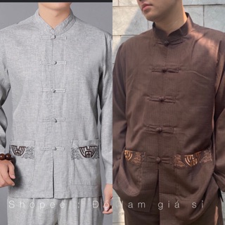 ĐỒ LAM ĐI CHÙA # LÃNH TỤ NAM THÊU 2 CAO CẤP TAY DÀI
