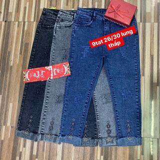 Quần jeans nữ lửng siêu co giãn form dáng ôm