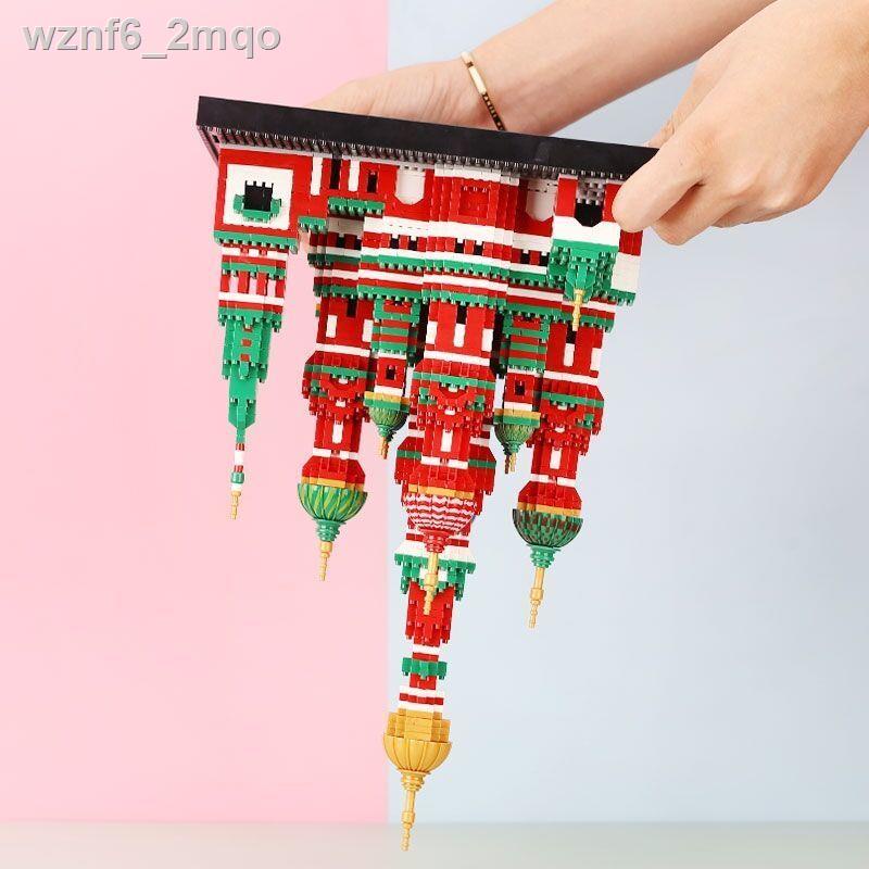 [hàng mới]Tương thích với những viên gạch Lego, lâu đài Disney màu hồng, món quà lắp ráp tòa nhà ba chiều quy mô lớn dàn