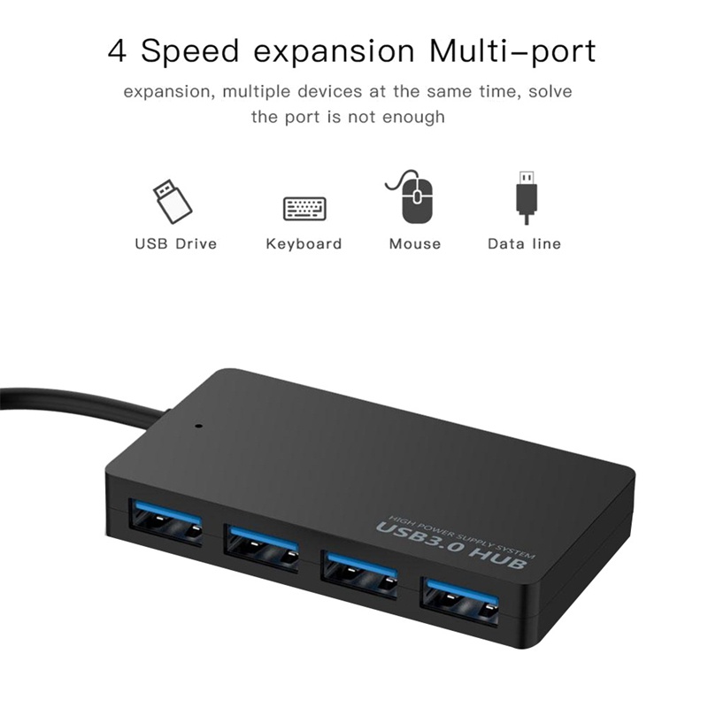 Bộ Chia 4 Cổng usb 3.0 5gbps Tốc Độ Cao Cho pc / laptop
