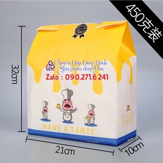 50 Túi bánh mì hoa cúc ngang Have a Tase vàng - túi đựng bánh mì sanwhich