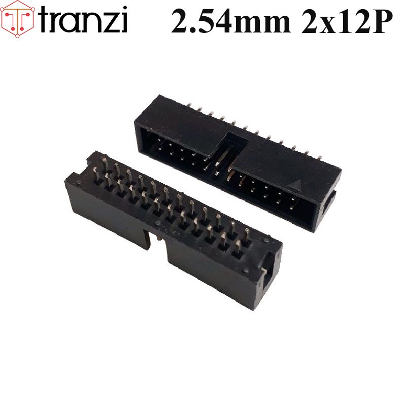 Giắc cắm header 2.54mm IDE IDC DC3 2x12P chân cắm thẳng đen - túi 5 cái