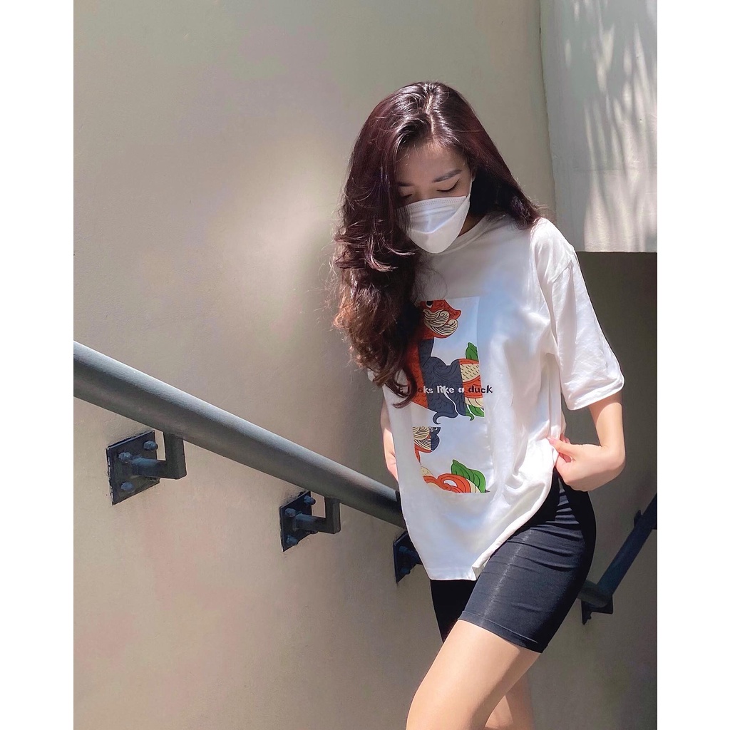 Áo phông Cotton Oversize Unisex nam nữ in hình - Duck Motif designed by If.studio