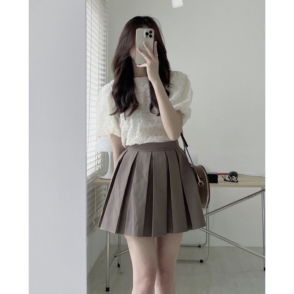 Chân váy xếp ly Tennis dáng ngắn xoè chữ a kiểu mới xếp ly to thời trang nữ hàng cao cấp
