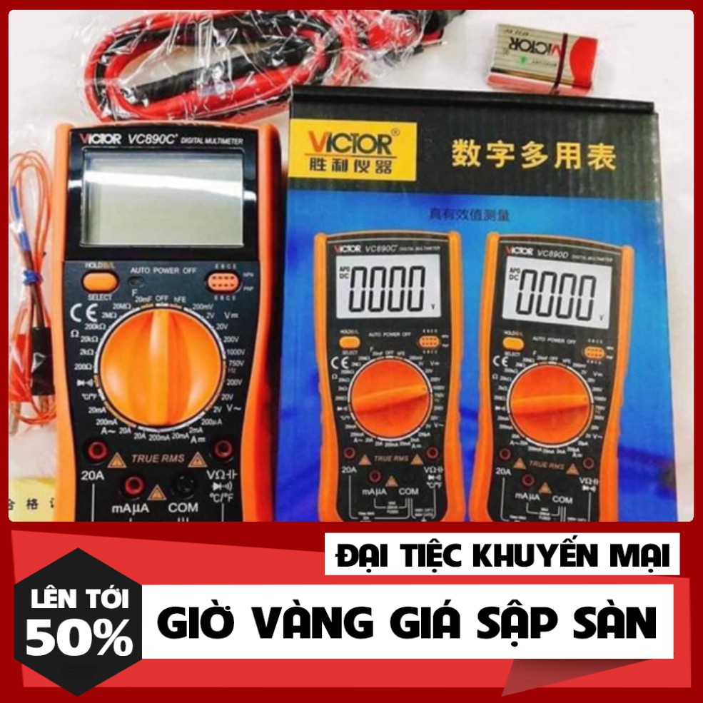 . Đồng Hồ Kỹ Thuật Số Victor 890 C+ Hiển Thị Led Siêu Bền ( Bảo Hành 24 tháng )