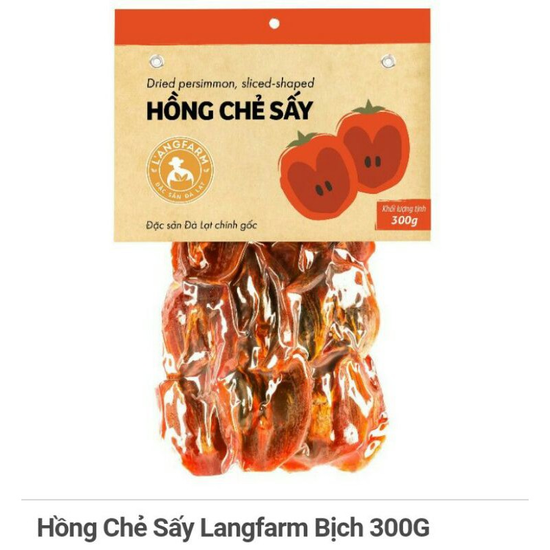 Hồng Chẻ Sấy Langfarm Bịch 300G