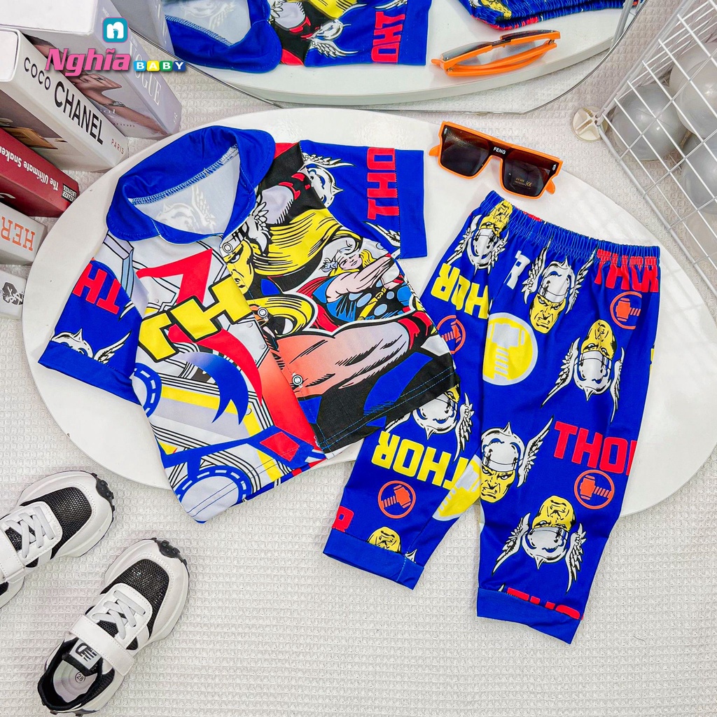 Đồ bộ pijama thun lạnh - đồ bộ thun lạnh quần dài NGHĨA BABY dành cho bé trai